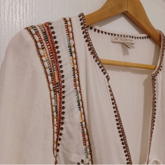 Zara Trafaluc Embroidered Boho Long Jacket - Picture 5 of 11